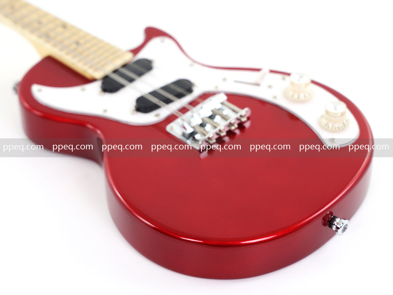 Shorty Solid Body Electric Guitar with Gloss Red Metallic Finish (HY-2541)