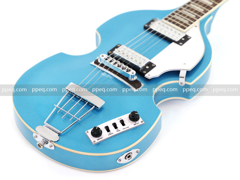Tiffany Blue Violin-Shaped Semi-Hollow Body Electric Guitar with Gloss Metallic Finish (HY-2510)