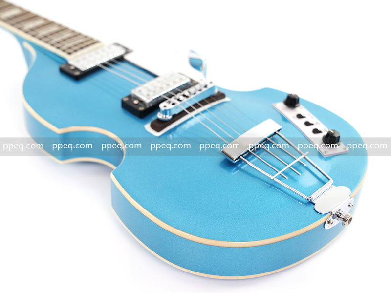 Tiffany Blue Violin-Shaped Semi-Hollow Body Electric Guitar with Gloss Metallic Finish (HY-2510)