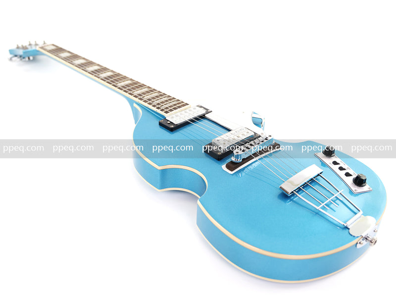 Tiffany Blue Violin-Shaped Semi-Hollow Body Electric Guitar with Gloss Metallic Finish (HY-2510)