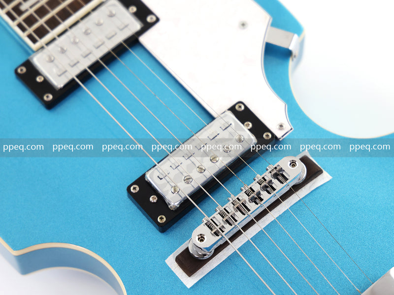Tiffany Blue Violin-Shaped Semi-Hollow Body Electric Guitar with Gloss Metallic Finish (HY-2510)