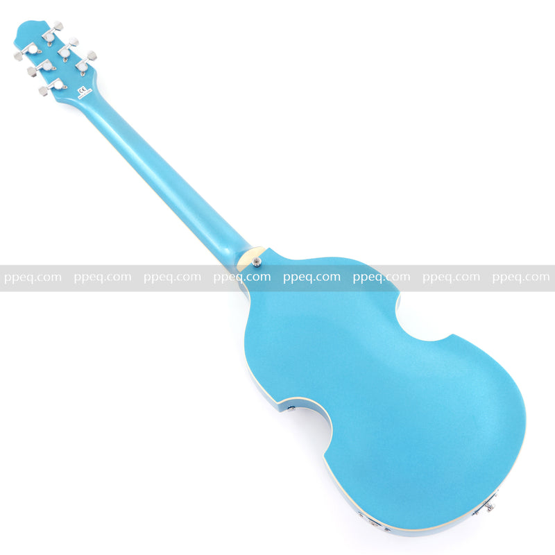 Tiffany Blue Violin-Shaped Semi-Hollow Body Electric Guitar with Gloss Metallic Finish (HY-2510)