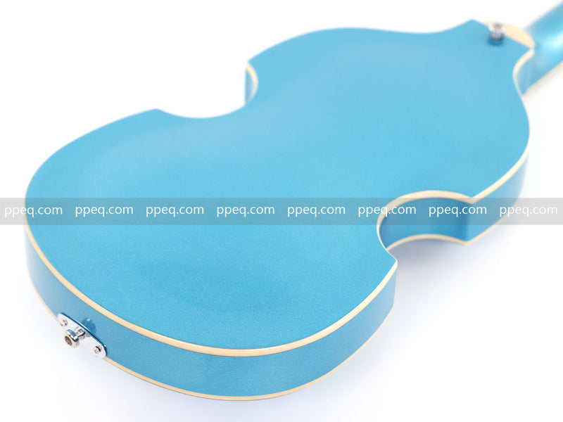 Tiffany Blue Violin-Shaped Semi-Hollow Body Electric Guitar with Gloss Metallic Finish (HY-2510)