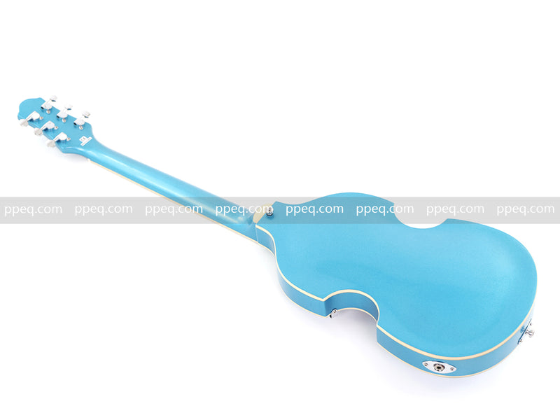 Tiffany Blue Violin-Shaped Semi-Hollow Body Electric Guitar with Gloss Metallic Finish (HY-2510)