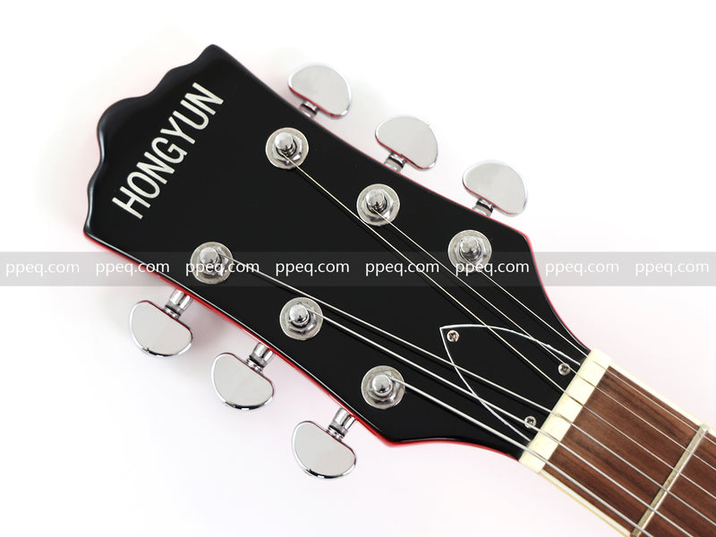 Violin-Shaped Semi-Hollow Body Electric Guitar with Gloss Bright Red Finish (HY-2521)