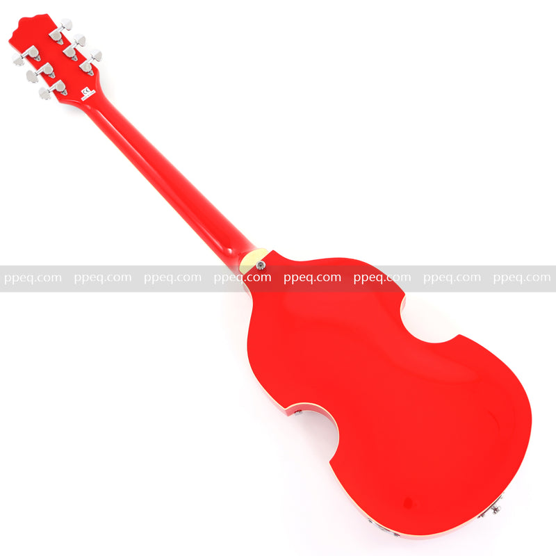 Violin-Shaped Semi-Hollow Body Electric Guitar with Gloss Bright Red Finish (HY-2521)