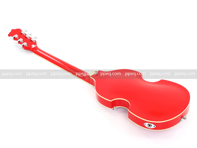 Violin-Shaped Semi-Hollow Body Electric Guitar with Gloss Bright Red Finish (HY-2521)