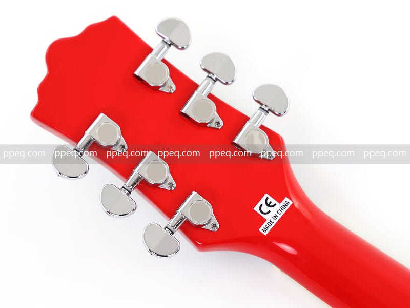 Violin-Shaped Semi-Hollow Body Electric Guitar with Gloss Bright Red Finish (HY-2521)