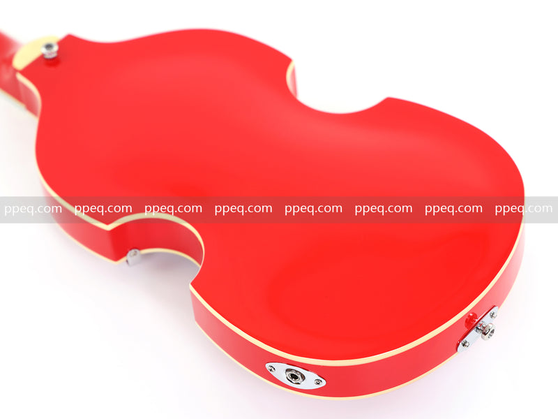 Violin-Shaped Semi-Hollow Body Electric Guitar with Gloss Bright Red Finish (HY-2521)