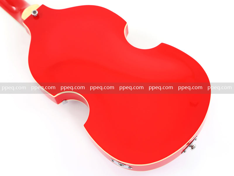 Violin-Shaped Semi-Hollow Body Electric Guitar with Gloss Bright Red Finish (HY-2521)
