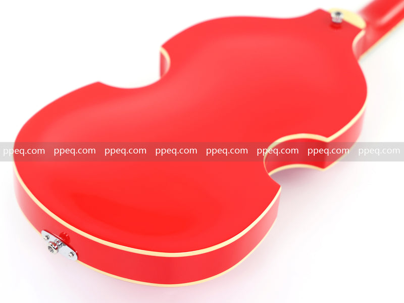 Violin-Shaped Semi-Hollow Body Electric Guitar with Gloss Bright Red Finish (HY-2521)