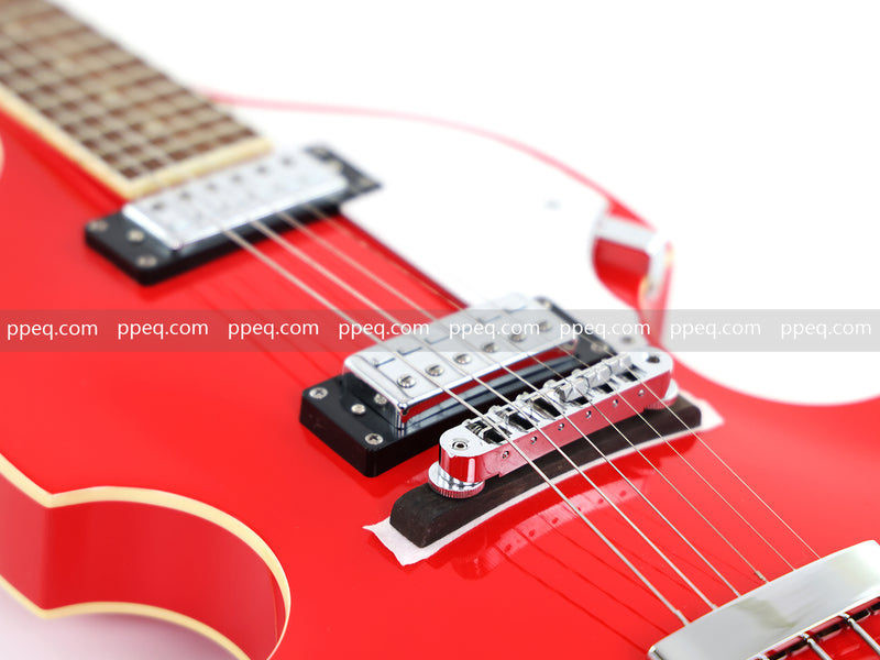 Violin-Shaped Semi-Hollow Body Electric Guitar with Gloss Bright Red Finish (HY-2521)