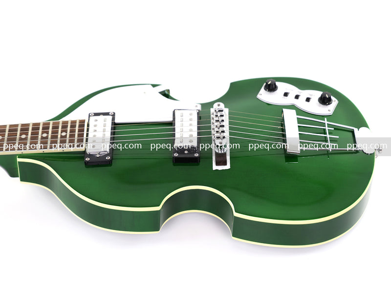 Violin-Shaped Semi-Hollow Body Electric Guitar with Gloss Emerald Green Finish (HY-2519)