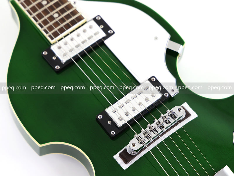 Violin-Shaped Semi-Hollow Body Electric Guitar with Gloss Emerald Green Finish (HY-2519)
