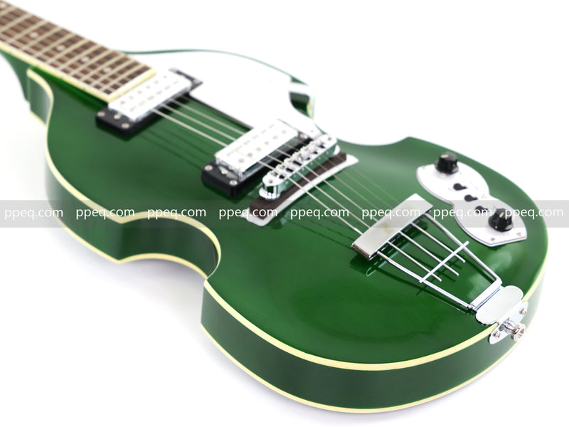 Violin-Shaped Semi-Hollow Body Electric Guitar with Gloss Emerald Green Finish (HY-2519)