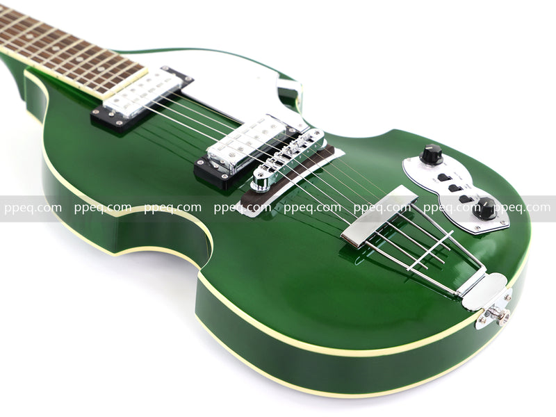 Violin-Shaped Semi-Hollow Body Electric Guitar with Gloss Emerald Green Finish (HY-2519)