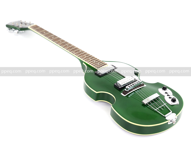 Violin-Shaped Semi-Hollow Body Electric Guitar with Gloss Emerald Green Finish (HY-2519)