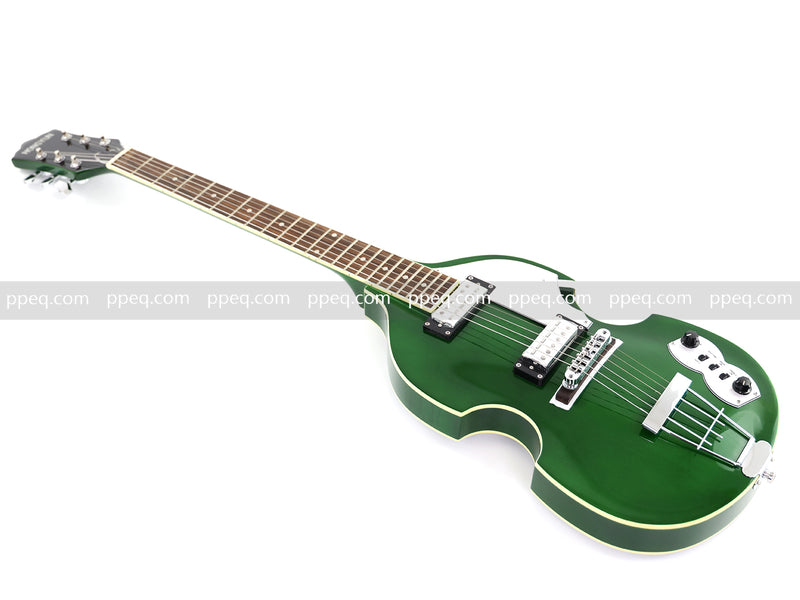 Violin-Shaped Semi-Hollow Body Electric Guitar with Gloss Emerald Green Finish (HY-2519)
