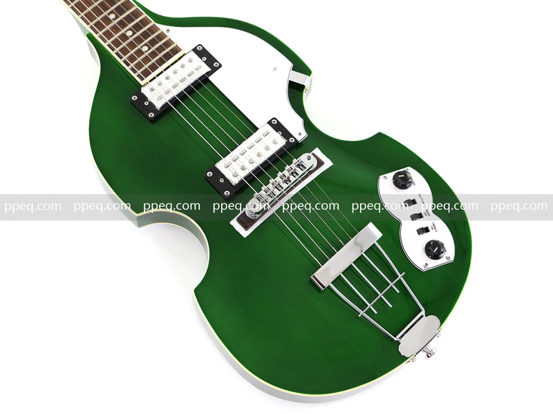 Violin-Shaped Semi-Hollow Body Electric Guitar with Gloss Emerald Green Finish (HY-2519)