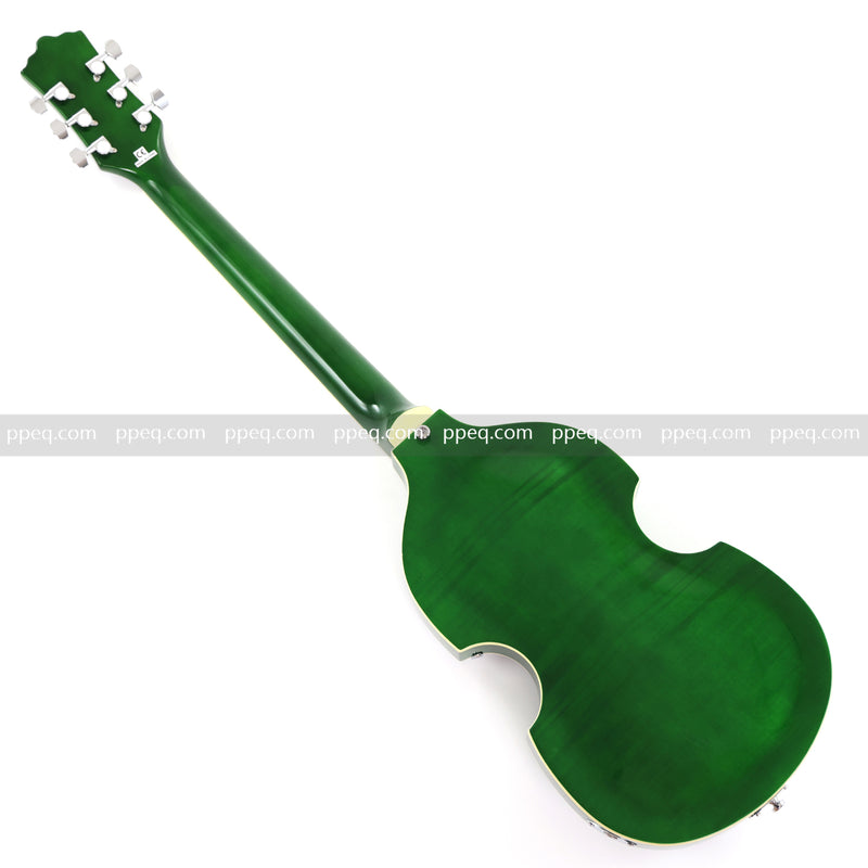 Violin-Shaped Semi-Hollow Body Electric Guitar with Gloss Emerald Green Finish (HY-2519)
