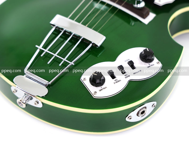 Violin-Shaped Semi-Hollow Body Electric Guitar with Gloss Emerald Green Finish (HY-2519)