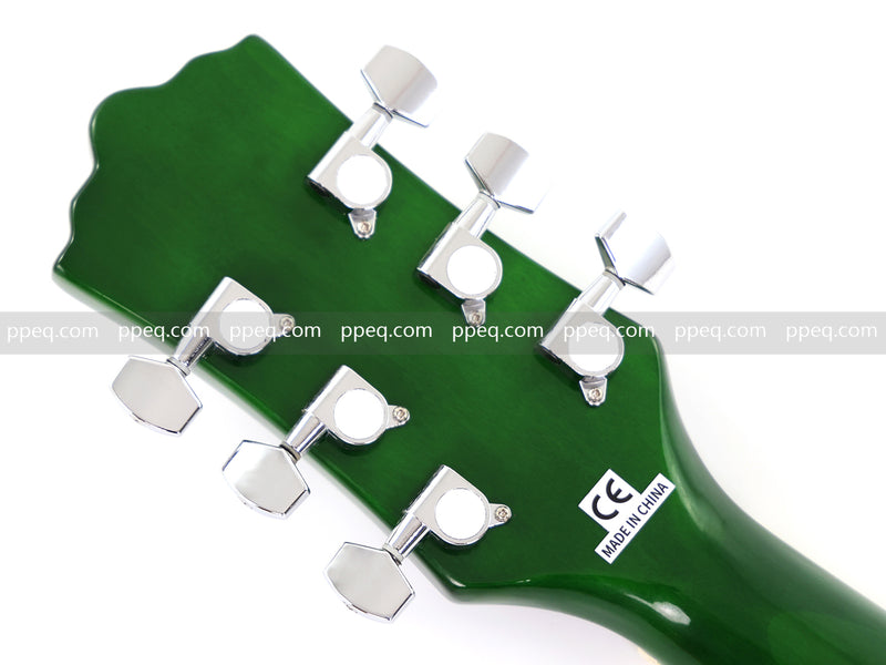 Violin-Shaped Semi-Hollow Body Electric Guitar with Gloss Emerald Green Finish (HY-2519)