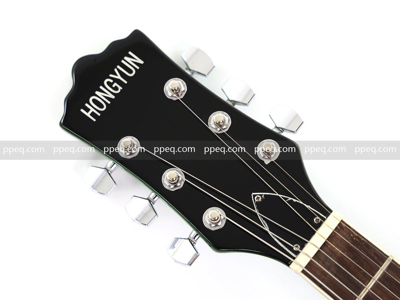 Violin-Shaped Semi-Hollow Body Electric Guitar with Gloss Emerald Green Finish (HY-2519)