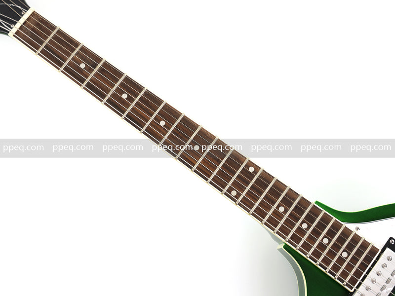Violin-Shaped Semi-Hollow Body Electric Guitar with Gloss Emerald Green Finish (HY-2519)