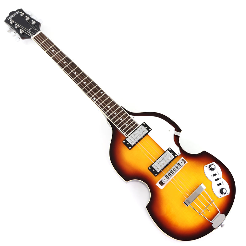 Violin-Shaped Semi-Hollow Body Electric Guitar with Gloss Sunburst Finish (HY-2532)