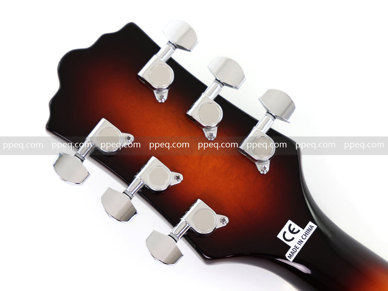 Violin-Shaped Semi-Hollow Body Electric Guitar with Gloss Sunburst Finish (HY-2532)