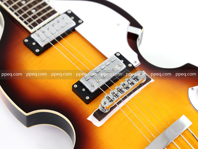 Violin-Shaped Semi-Hollow Body Electric Guitar with Gloss Sunburst Finish (HY-2532)