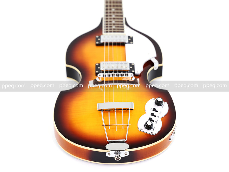 Violin-Shaped Semi-Hollow Body Electric Guitar with Gloss Sunburst Finish (HY-2532)