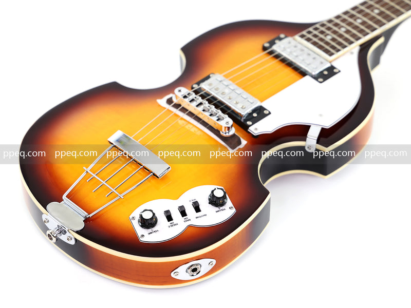 Violin-Shaped Semi-Hollow Body Electric Guitar with Gloss Sunburst Finish (HY-2532)