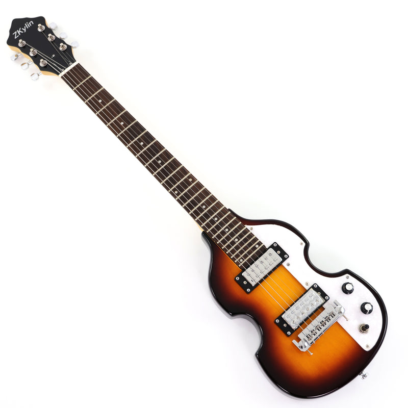 Violin-Shaped Shorty Solid Body Electric Guitar with Gloss Sunburst Finish (HY-2523)