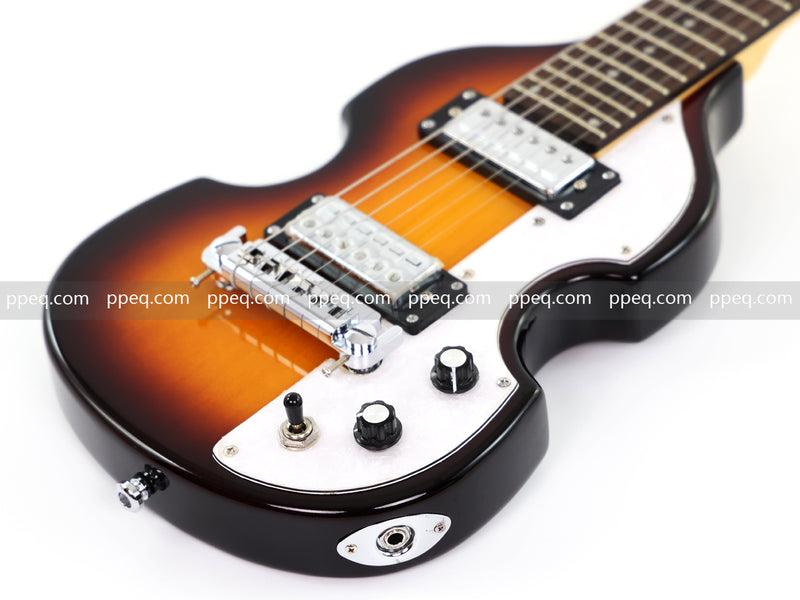 Violin-Shaped Shorty Solid Body Electric Guitar with Gloss Sunburst Finish (HY-2523)