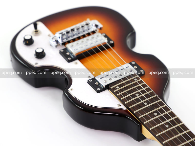 Violin-Shaped Shorty Solid Body Electric Guitar with Gloss Sunburst Finish (HY-2523)