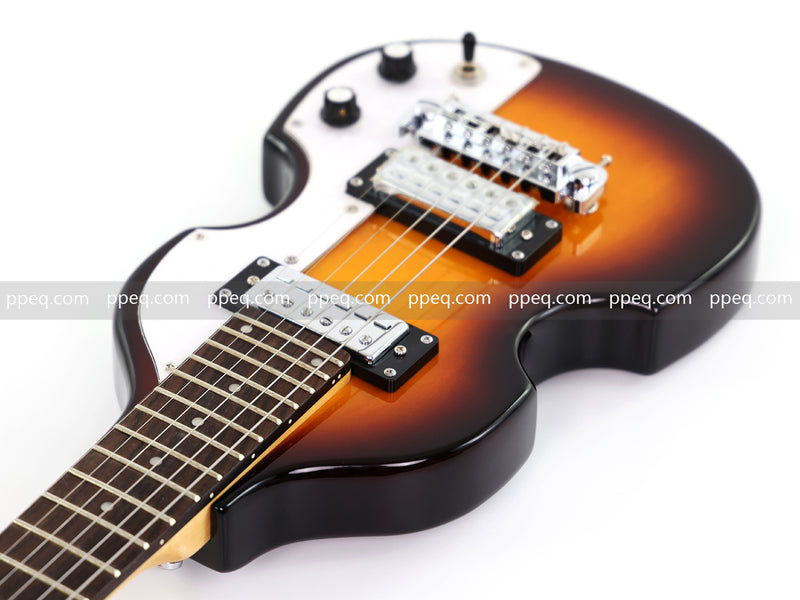 Violin-Shaped Shorty Solid Body Electric Guitar with Gloss Sunburst Finish (HY-2523)
