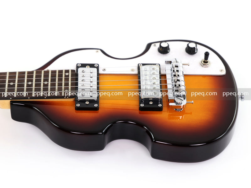 Violin-Shaped Shorty Solid Body Electric Guitar with Gloss Sunburst Finish (HY-2523)
