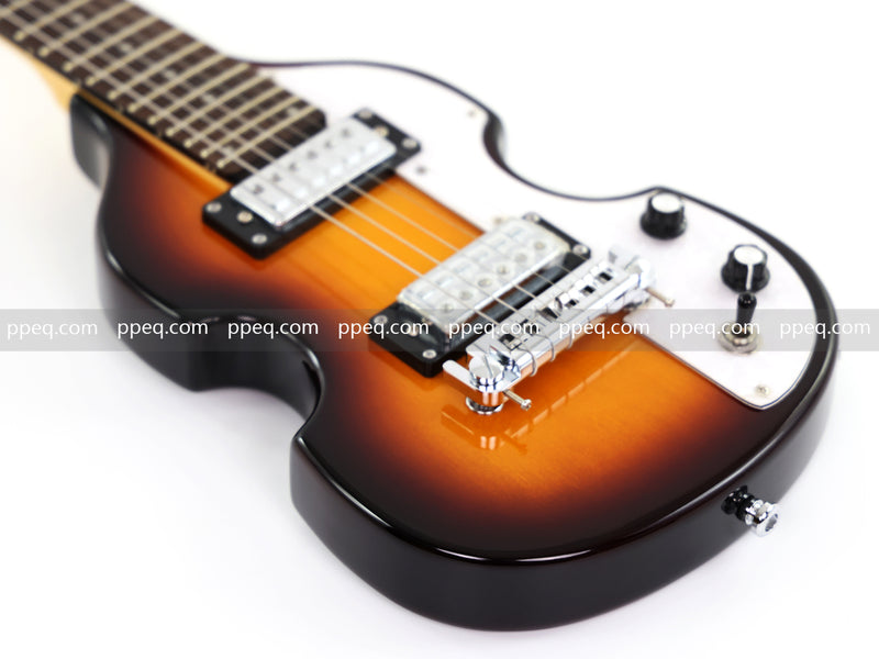 Violin-Shaped Shorty Solid Body Electric Guitar with Gloss Sunburst Finish (HY-2523)