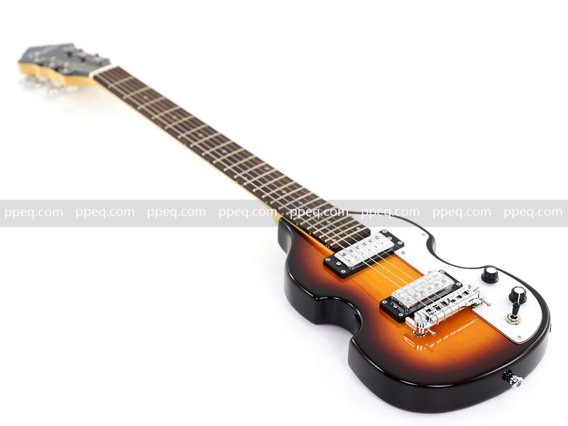 Violin-Shaped Shorty Solid Body Electric Guitar with Gloss Sunburst Finish (HY-2523)