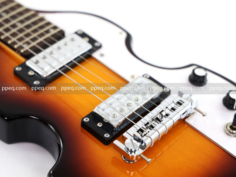 Violin-Shaped Shorty Solid Body Electric Guitar with Gloss Sunburst Finish (HY-2523)
