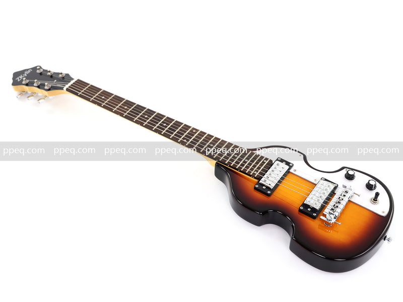 Violin-Shaped Shorty Solid Body Electric Guitar with Gloss Sunburst Finish (HY-2523)