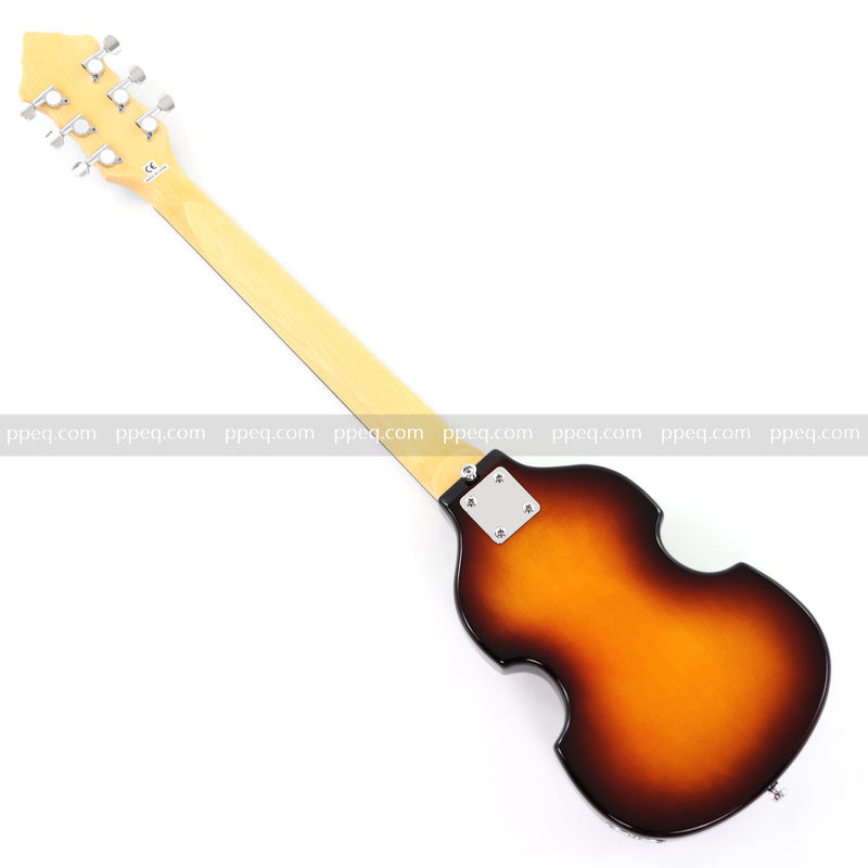 Violin-Shaped Shorty Solid Body Electric Guitar with Gloss Sunburst Finish (HY-2523)