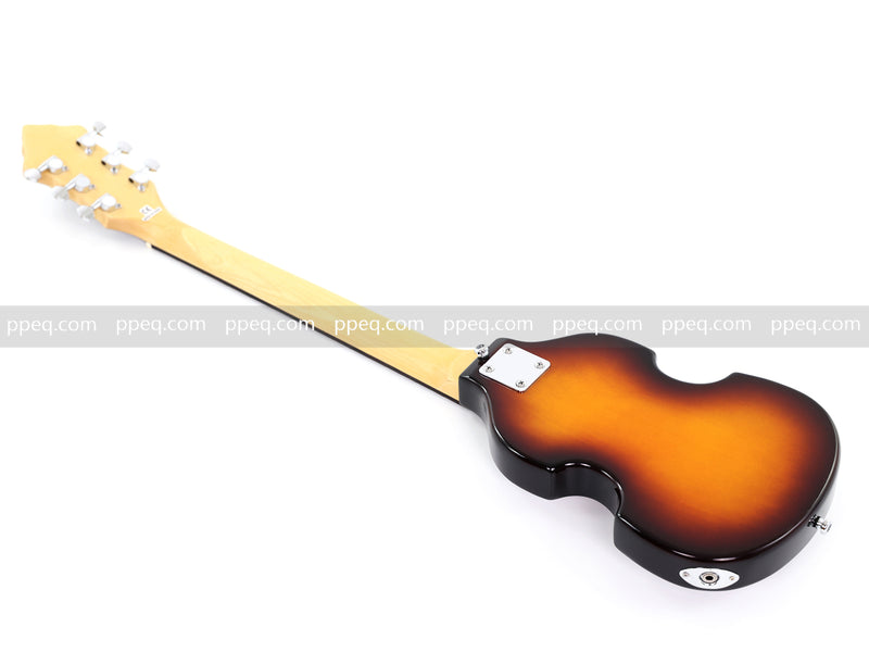Violin-Shaped Shorty Solid Body Electric Guitar with Gloss Sunburst Finish (HY-2523)