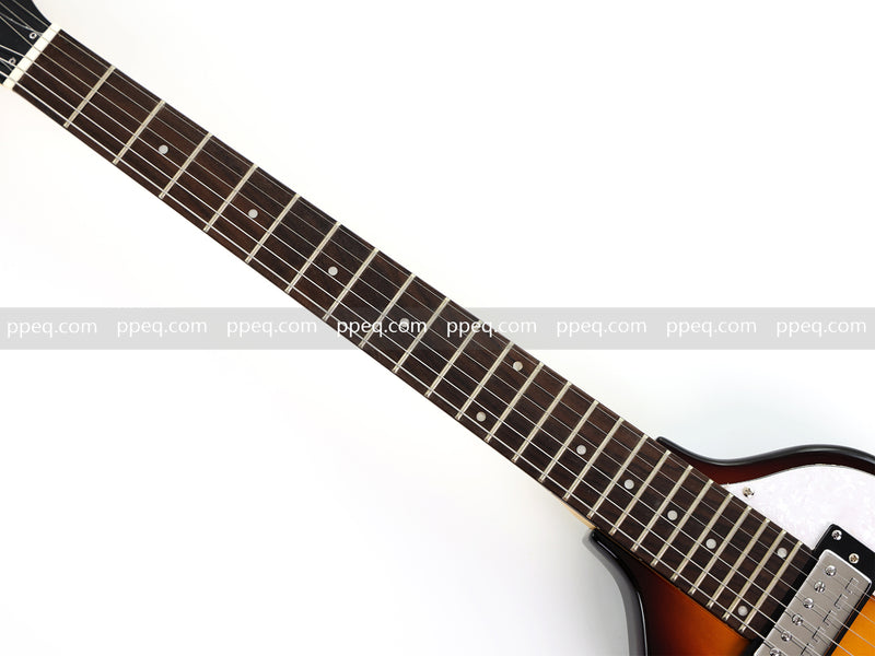 Violin-Shaped Shorty Solid Body Electric Guitar with Gloss Sunburst Finish (HY-2523)