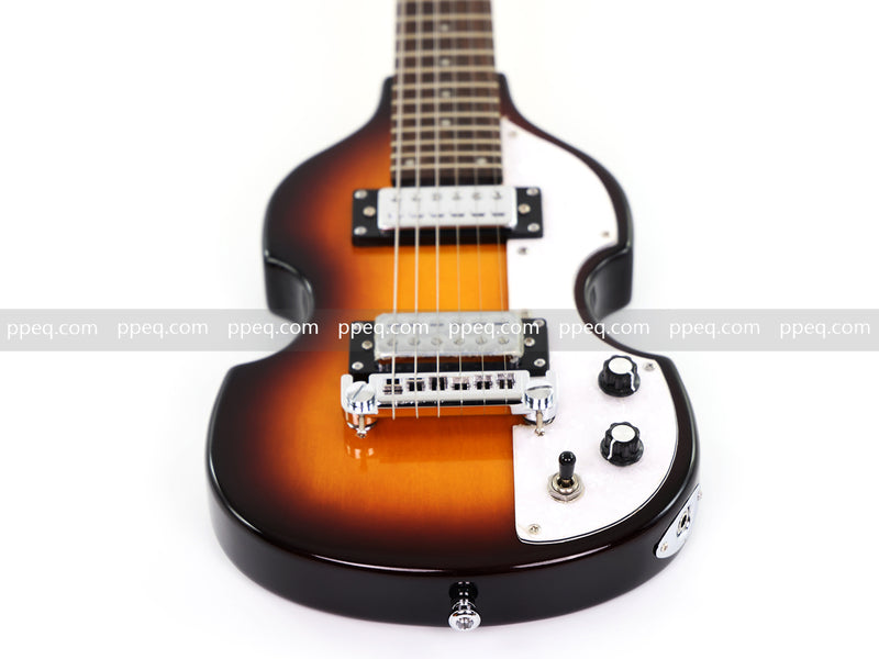 Violin-Shaped Shorty Solid Body Electric Guitar with Gloss Sunburst Finish (HY-2523)