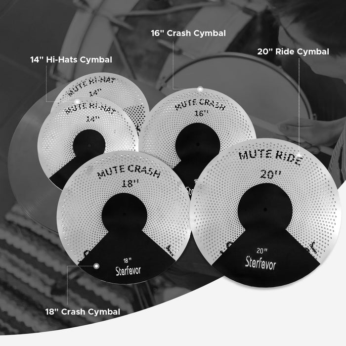 14"/16"/18"/20" 5 Pieces Cymbal Set with Bag