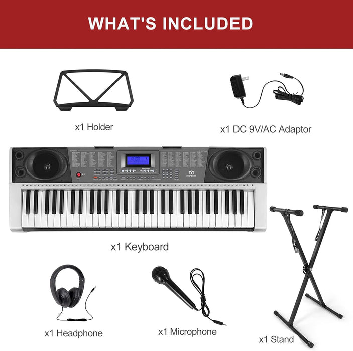 61-Key Electronic Organ with Package, Stand, Headphone