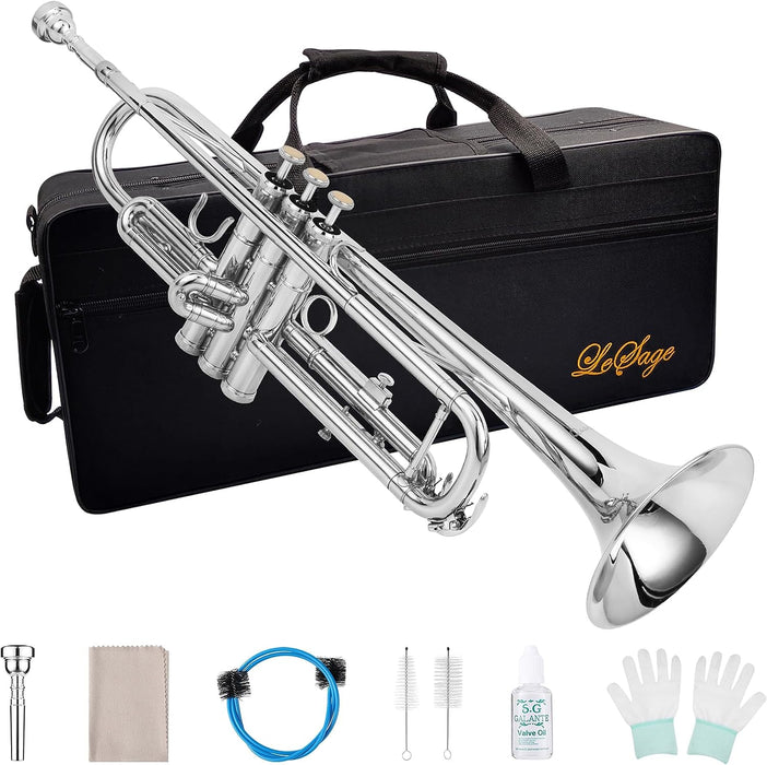 Bb Trumpet with Case, Cleaning Kit, Gloves