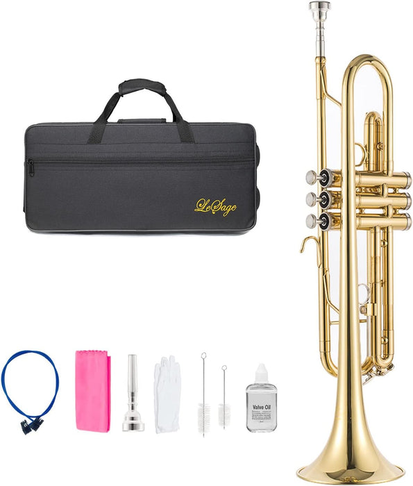 Bb Trumpet with Case, Cleaning Kit, Gloves